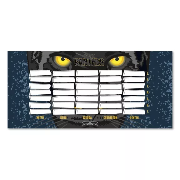 Órarend ARS UNA egylapos kétoldalas Black Panther 5529 Órarend ARS UNA egylapos kétoldalas Black Panther 5529