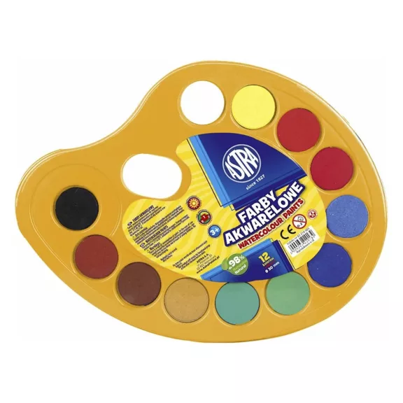 Vízfesték ASTRA 30 mm paletta 12 darabos Vízfesték ASTRA 30 mm paletta 12 darabos