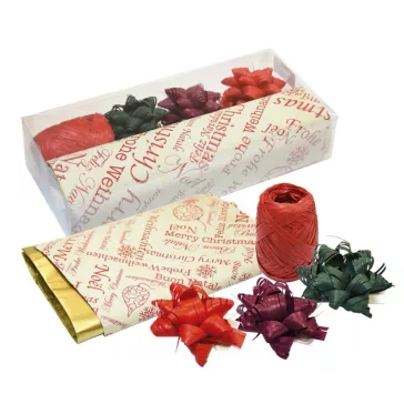   Díszcsomagoló CREATIVE szett karácsonyi öntapadós csillag, kötöző, papír