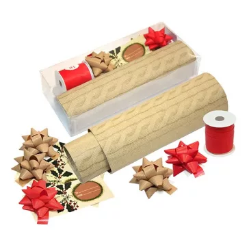   Díszcsomagoló CREATIVE szett karácsonyi öntapadós csillag, kötöző, papír