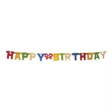   Girland JUNIOR színes papír happy birthday feleiratos 1,5 m