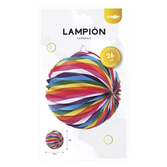 Lampion gömb JUNIOR színes papír 26x22,5 cm Lampion gömb JUNIOR színes papír 26x22,5 cm