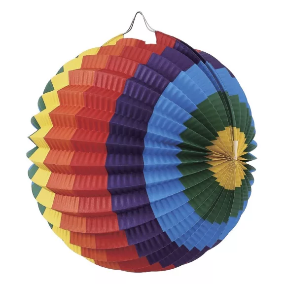 Lampion gömb JUNIOR színes papír szivárvány 26x22,5 cm Lampion gömb JUNIOR színes papír szivárvány 26x22,5 cm