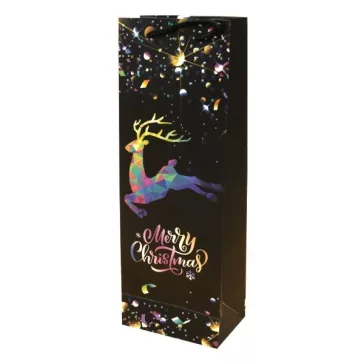   Italtasak CREATIVE 12,8x36x8,2 cm karácsonyi fekete mintás aranyozott glitteres zsinórfüles