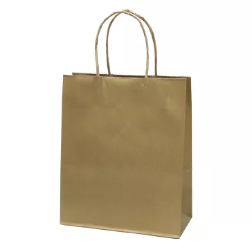   Dísztasak CREATIVE Classic Simple M 22x25x10 cm kraft egyszínű arany sodort füles