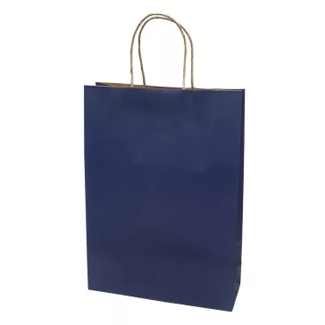   Dísztasak CREATIVE Classic Simple XL 31x42x11 cm kraft egyszínű sötétkék sodort füles