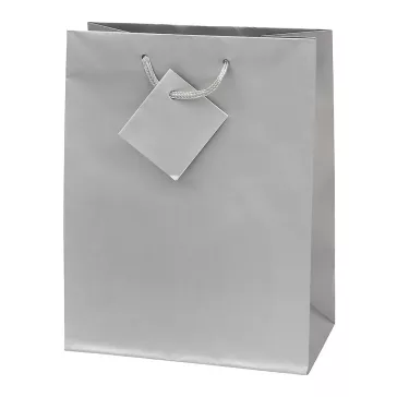   Dísztasak CREATIVE Special Simple S 11cm x 13cm x 6 cm egyszínű ezüst zsinórfüles