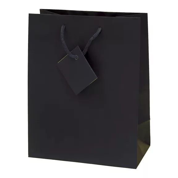 Dísztasak CREATIVE Special Simple M 18cm x 23cm x 10 cm egyszínű fekete zsinórfüles Dísztasak CREATIVE Special Simple M 18cm x 23cm x 10 cm egyszínű fekete zsinórfüles