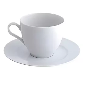 Mokkáscsésze + alj ROTBERG Basic fehér 100ml 6 darabos