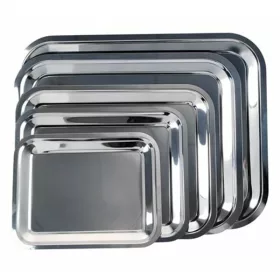 - Tálca szögletes rozsdamentes acél krómozott 30 x 24 cm