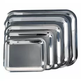 - Tálca szögletes rozsdamentes acél krómozott 35 x 28 cm