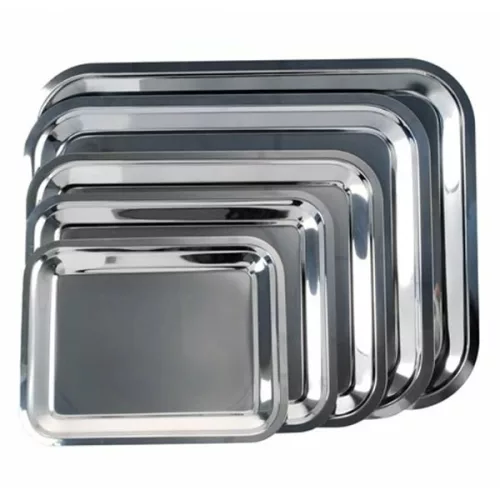 - Tálca szögletes rozsdamentes acél krómozott 35 x 28 cm