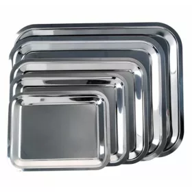   - Tálca szögletes rozsdamentes acél krómozott 40 x 32,5 cm