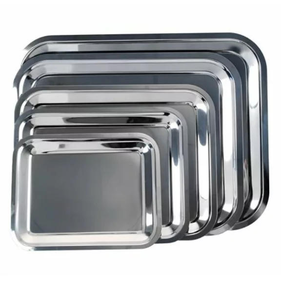 - Tálca szögletes rozsdamentes acél krómozott 40 x 32,5 cm - Tálca szögletes rozsdamentes acél krómozott 40 x 32,5 cm