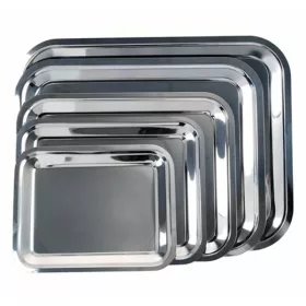   - Tálca szögletes rozsdamentes acél krómozott 45 x 35,5 cm