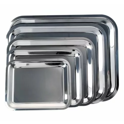 - Tálca szögletes rozsdamentes acél krómozott 45 x 35,5 cm