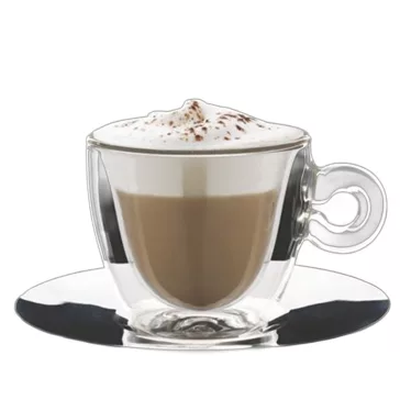   - Cappuccinos csésze + rozsdamentes alj thermo duplafalú 165ml 2 darabos