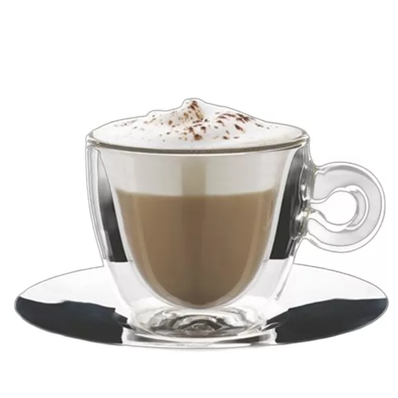 - Cappuccinos csésze + rozsdamentes alj thermo duplafalú 165ml 2 darabos - Cappuccinos csésze + rozsdamentes alj thermo duplafalú 165ml 2 darabos