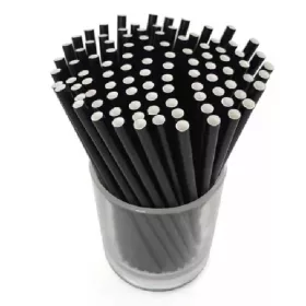 - Szívószál papír fekete  6mmx230mm 100 darabos