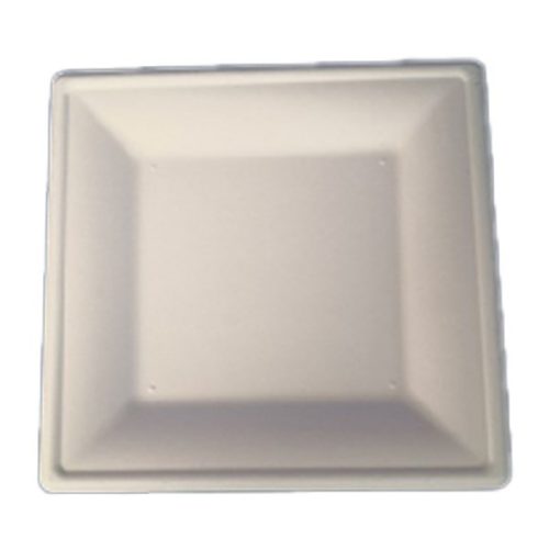 - Szögletes eldobható papírtányér  KOMP cukornád lebomló 20x20 cm natúr 50 darabos