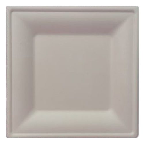 - Szögletes eldobható papírtányér KOMP cukornád lebomló 26x26 cm natúr 50 darabos