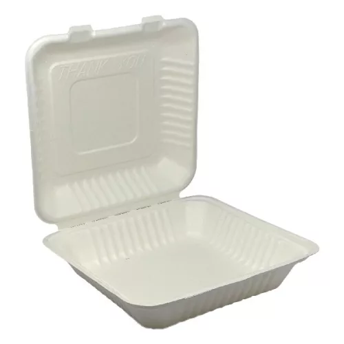 - Papírdoboz eldobható 1 részes ételes KOMP cukornád lebomló 23X23x8cm natúr 100 darabos