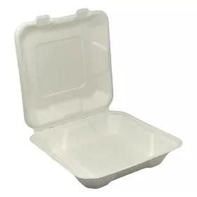   - Papírdoboz eldobható 1 részes ételes KOMP cukornád lebomló 20X20x6,5cm natúr  100 darabos