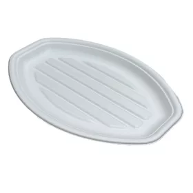   - Hidegtál 3 személyes cukornád lebomló 34 x 23,5 cm fehér 50 darabos