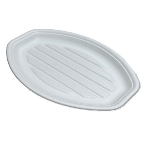 - Hidegtál 3 személyes cukornád lebomló 34 x 23,5 cm fehér 50 darabos