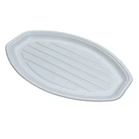   - Hidegtál 5 személyes cukornád lebomló 43 x 28 cm fehér 50 darabos