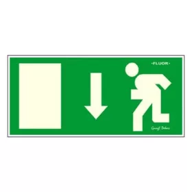   GUNGL DEKOR Matrica Menekülési irány le zöld "F"