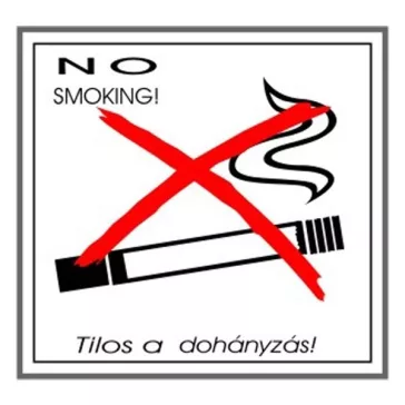   GUNGL DEKOR Matrica Tilos a dohányzás! fehér "A"