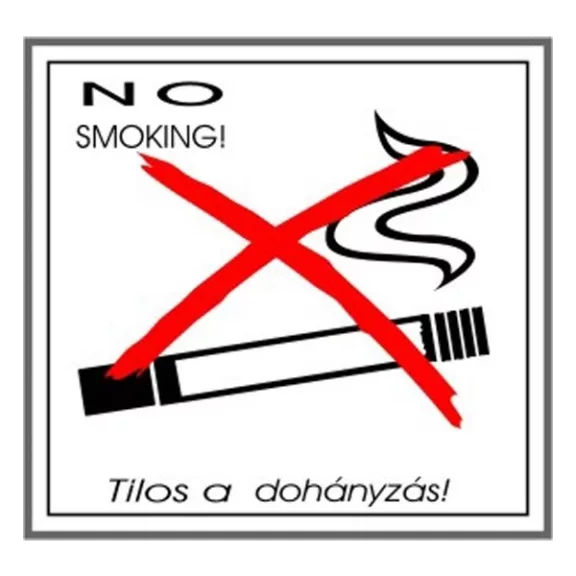 GUNGL DEKOR Matrica Tilos a dohányzás! fehér "A" GUNGL DEKOR Matrica Tilos a dohányzás! fehér "A"