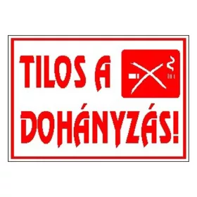   GUNGL DEKOR Matrica Tilos a dohányzás! fehér "C"