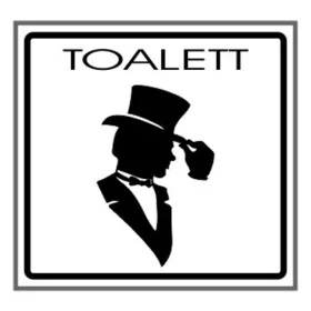   GUNGL DEKOR Matrica WC kalapos grafikás férfi fehér "A"