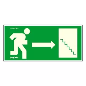   GUNGL DEKOR Piktogram Menekülési irány jobbra lépcsős zöld (FLUOR.)