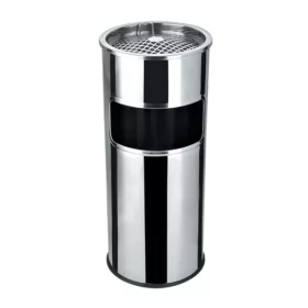  - Szemetes hamutartóval tűzálló kültéri fém inox 25x58cm