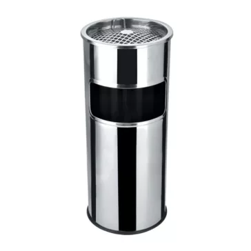   - Szemetes hamutartóval tűzálló kültéri fém inox 25x58cm