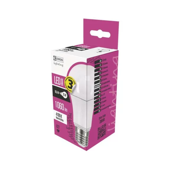 LED izzó EMOS E27 9,5W természetes fény 4000K LED izzó EMOS E27 9,5W természetes fény 4000K