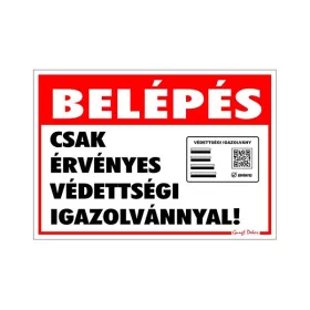   GUNGL DEKOR Matrica Belépés érvényes védettségi igazolvánnyal 11,5x16,5 cm "K"