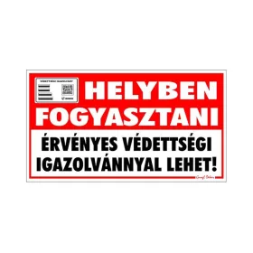   GUNGL DEKOR Matrica Helyben fogyasztani érvényes védettségi igazolvánnyal lehet "C"