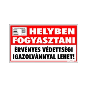   GUNGL DEKOR Piktogram Helyben fogyasztani érvényes védettségi igazolvánnyal lehet "C"