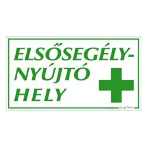GUNGL DEKOR Matrica Elsősegélynyújtó hely  17,5 x 25 cm "C"