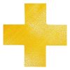 Padlójelölő kereszt alakzat DURABLE öntapadós 150x150 mm sárga 10 darabos