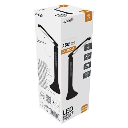 Asztali lámpa AVIDE Calendar LED 5W fekete