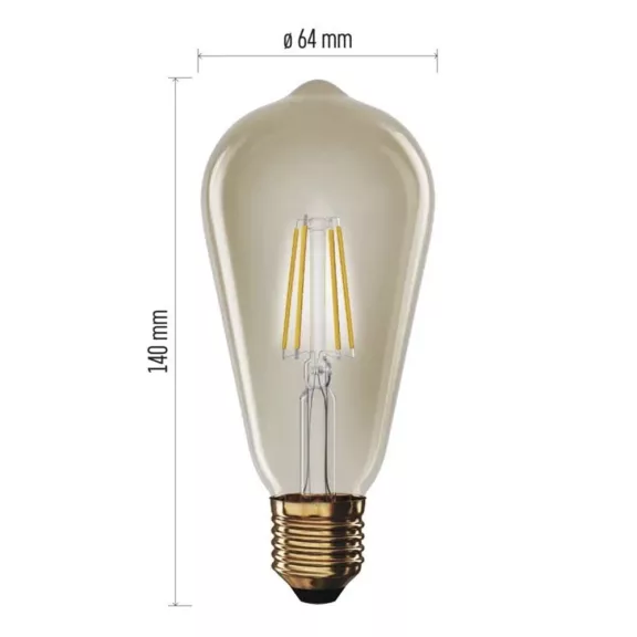 LED izzó EMOS Vintage E27 4,5 W természetes fény 2200K LED izzó EMOS Vintage E27 4,5 W természetes fény 2200K