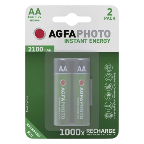 Akkumulátor ceruza AGFAPHOTO AA előtöltött 2x2100 mAh Akkumulátor ceruza AGFAPHOTO AA előtöltött 2x2100 mAh