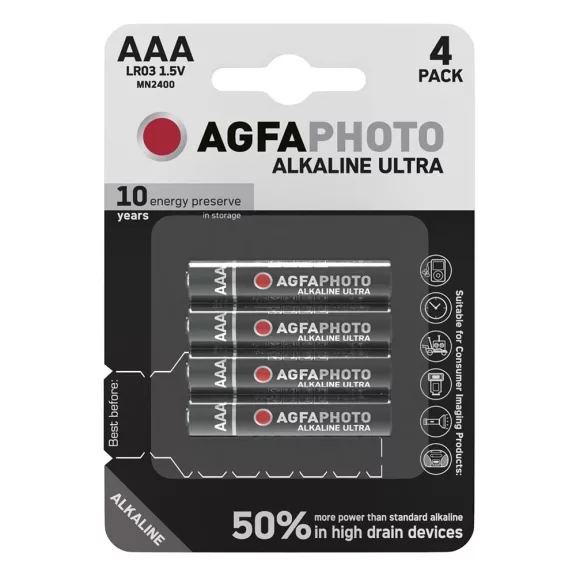 Elem mikro AGFAPHOTO Ultra AAA 4 darabos Elem mikro AGFAPHOTO Ultra AAA 4 darabos