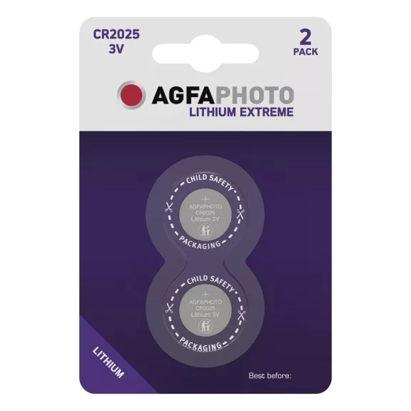 Gombelem AGFAPHOTO Lithium CR2025 2 darabos Gombelem AGFAPHOTO Lithium CR2025 2 darabos