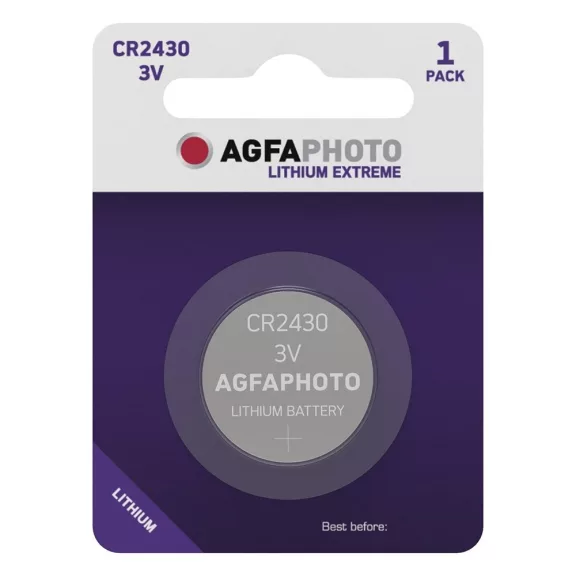 Gombelem AGFAPHOTO Lithium CR2430 1 darabos Gombelem AGFAPHOTO Lithium CR2430 1 darabos